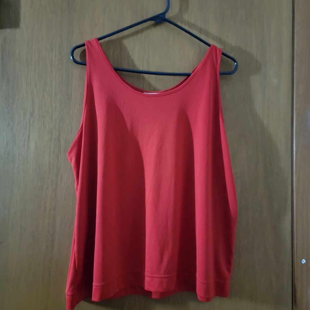 CJ Banks Set Of 2 Pink and Red Silky Tank Tops Size 1X EUC - Picture 3 of 7